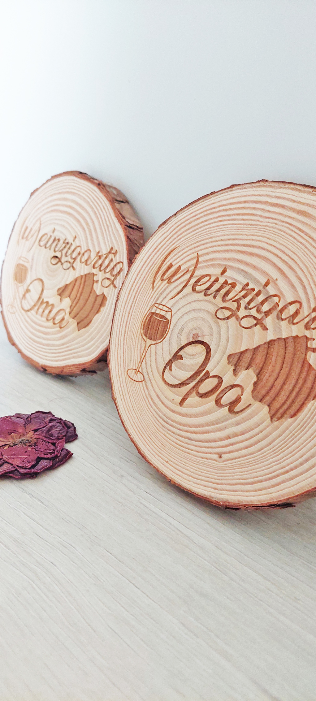 Ansicht 4 von Weinuntersetzer „(W) einzigartig – 2er Set- personalisiert